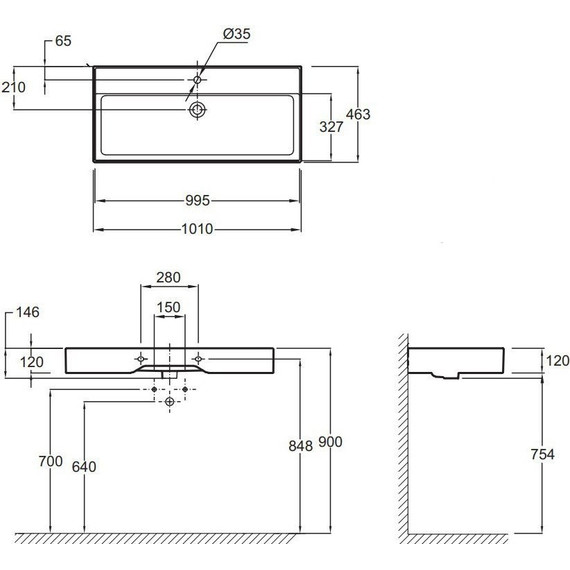 Раковина подвесная Jacob Delafon Vivienne 101 см EXBJ112-00 - фото 5