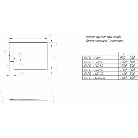 Мраморный поддон Kolpa-San Capo 140x100 см - фото 3