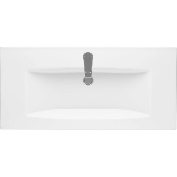 Тумба подвесная с раковиной Акватон Сохо 100 см 1A258201AJA00, графит/дуб веллингтон - фото 10