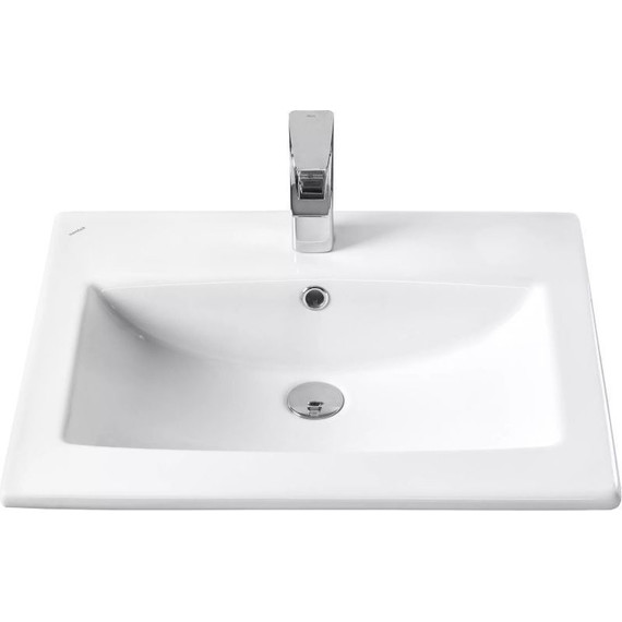 Тумба подвесная с раковиной Акватон Сохо 60 см 1A258001AJA00, графит/дуб веллингтон - фото 7