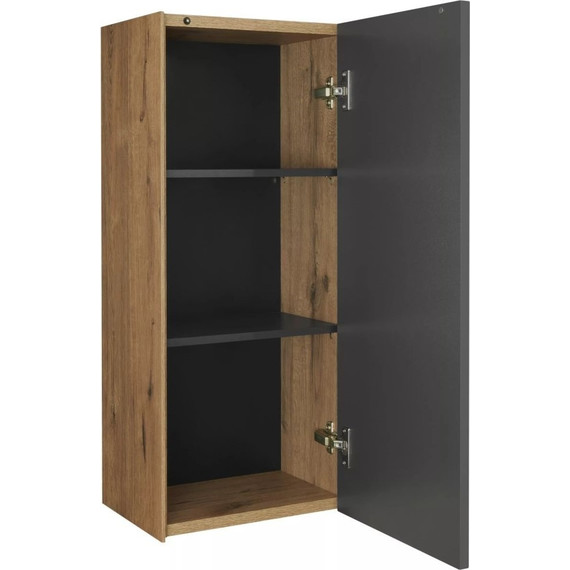 Шкаф подвесной Акватон Сохо 35 см 1A258403AJA00, графит/дуб веллингтон - фото 2