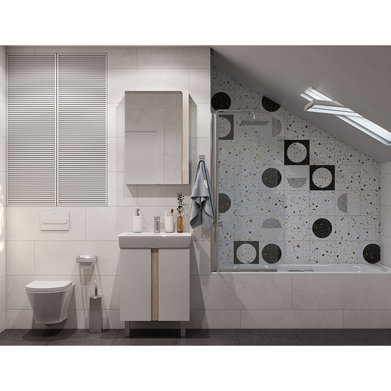 Зеркало-шкаф Акватон Кантри 55 см 1A257702AHB20, белый глянцевый/дуб верона - фото 8