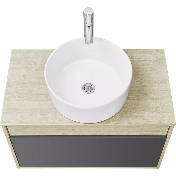 Тумба подвесная со столешницей Акватон Лофт Урбан 80 см 1A247601LQX60, дуб орегон/серый графит - фото 10