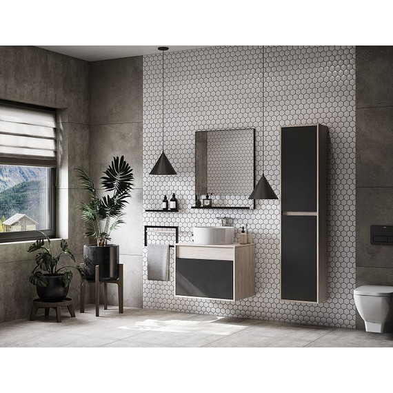 Пенал подвесной Акватон Урбан 37 см 1A248103LQX60, дуб орегон/серый графит - фото 6