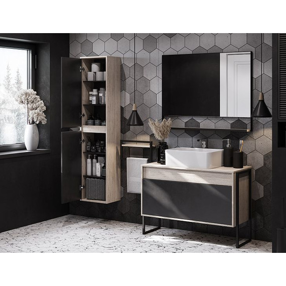 Пенал подвесной Акватон Урбан 37 см 1A248103LQX60, дуб орегон/серый графит - фото 7