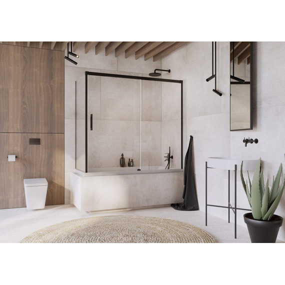 Шторка для ванны Radaway Idea Black PN DWJ+S 160x80 см R, черный/прозрачное - фото 2