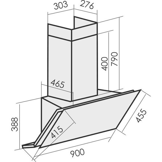 Вытяжка MBS Abelia 190 glass black (чёрное стекло) - фото 2