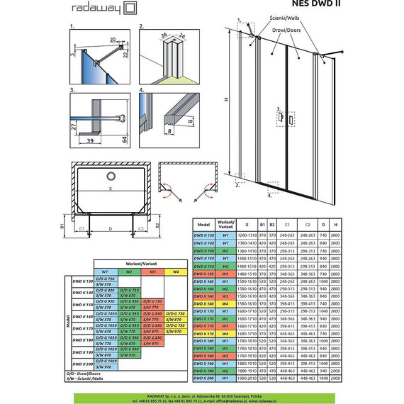Душевая дверь Radaway Nes DWD II 190 см W1, хром/прозрачное - фото 8