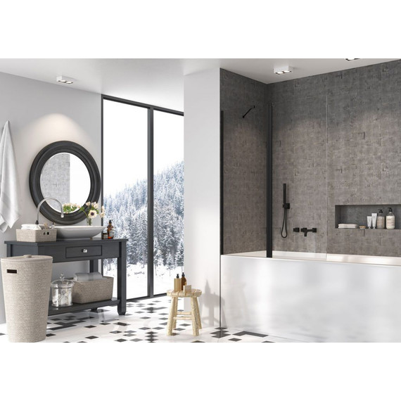 Шторка для ванны Radaway Nes 8 Black PND II 120 см 10088120-54-01L (стекло 8 мм), черный/прозрачное - фото 2