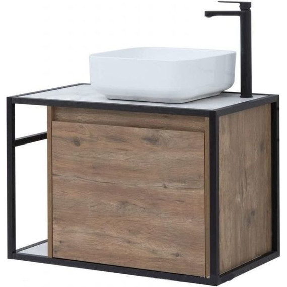 Тумба подвесная со столешницей Aquanet Nova Lite Loft 75 см 261657, дуб рустикальный R - фото 6