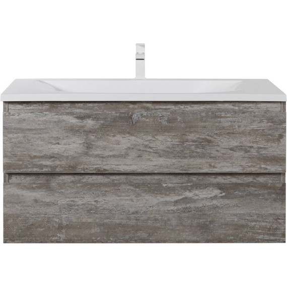 Тумба подвесная с раковиной Cezares MOLVENO-100-2C-SO-LG 100 см, Legno Grigio - фото 