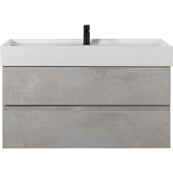 Тумба подвесная с раковиной Cezares Molveno 46-100-2C-SO-BET 100 см, Beton - фото 