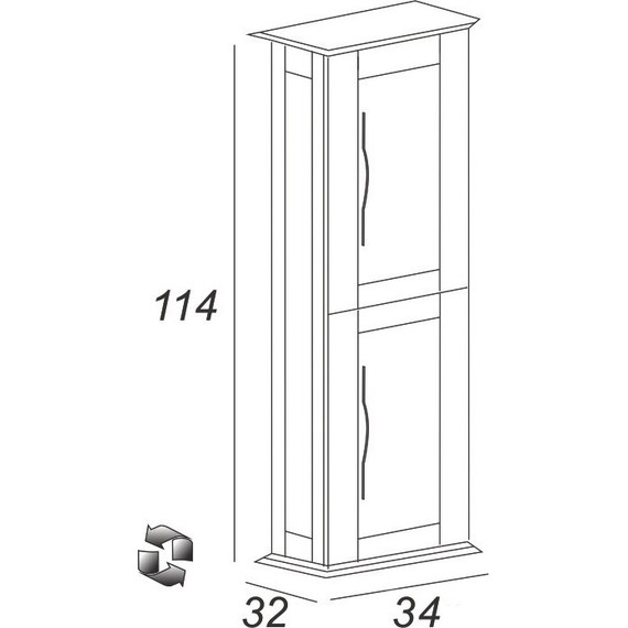 Пенал подвесной Cezares Tiffany 40 см 54963, Bianco opaco - фото 5