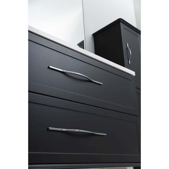 Тумба подвесная с раковиной Cezares Tiffany 60 см 54946, Nero grafite - фото 6