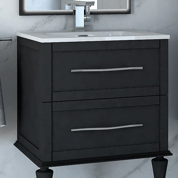 Тумба подвесная с раковиной Cezares Tiffany 60 см 54946, Nero grafite - фото 