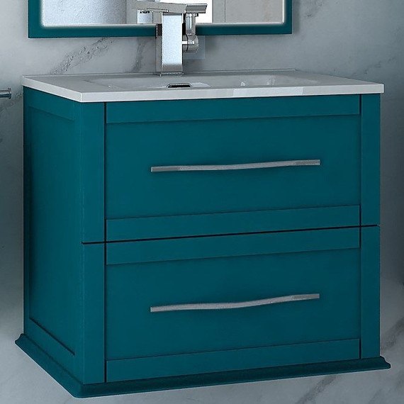 Тумба подвесная с раковиной Cezares Tiffany 60 см 54947, Blu Petrolio - фото 