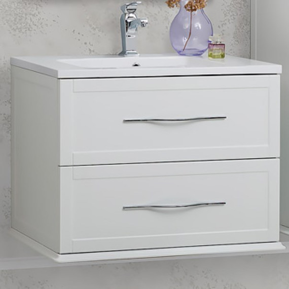 Тумба подвесная с раковиной Cezares Tiffany 75 см 54948, Bianco opaco - фото 