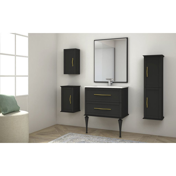 Тумба подвесная с раковиной Cezares Tiffany 75 см 54949, Nero grafite - фото 4