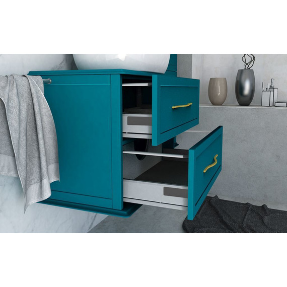 Тумба подвесная с раковиной Cezares Tiffany 75 см 54950, Blu Petrolio - фото 2