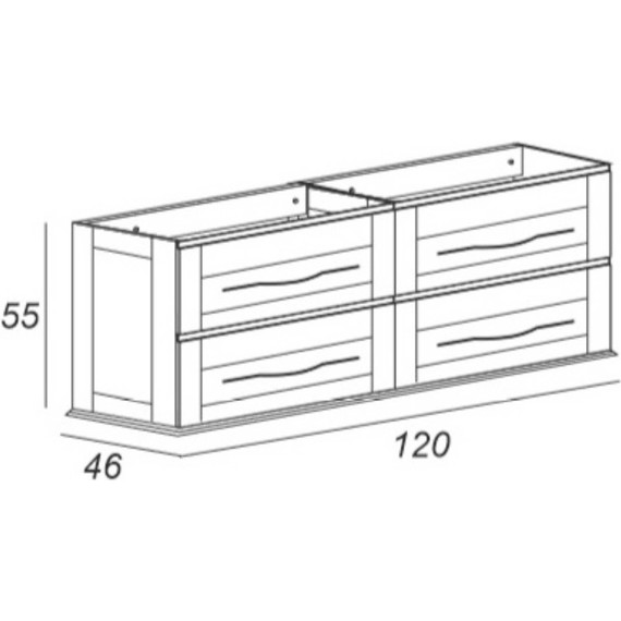 Тумба подвесная с раковиной Cezares Tiffany 120 см 54955, Nero grafite - фото 5