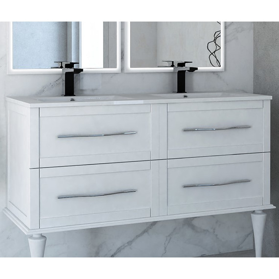 Тумба подвесная с раковиной Cezares Tiffany 120 см 54954, Bianco opaco - фото 