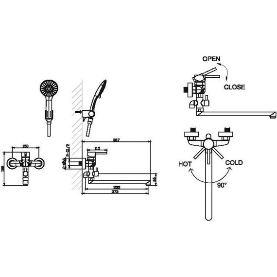 Смеситель для ванны Bravat Slim F6332366CP-01L-RUS - фото 2