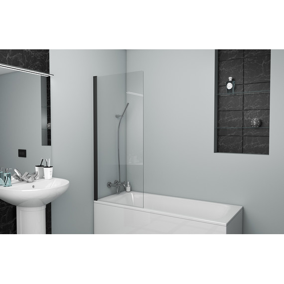 Шторка для ванны Bravat Alfa 70 см BG070.1501BM, черный/прозрачное - фото 4