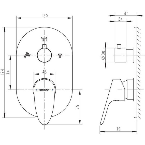 Смеситель для ванны Bravat Drop P69190C-RUS - фото 2
