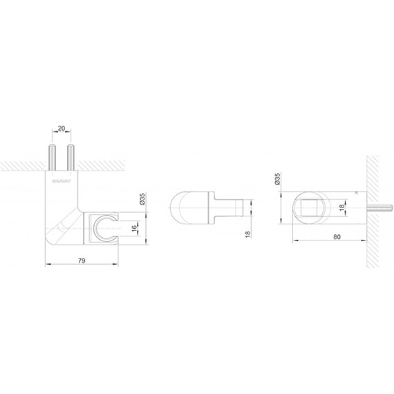Держатель душевой лейки Bravat P7185BW-ENG, черный - фото 2