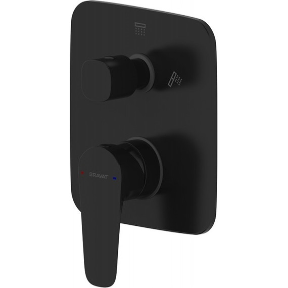 Смеситель для ванны Bravat Source Black PB8173218BW-2-ENG, черный, Цвет производителя: чёрный - фото 