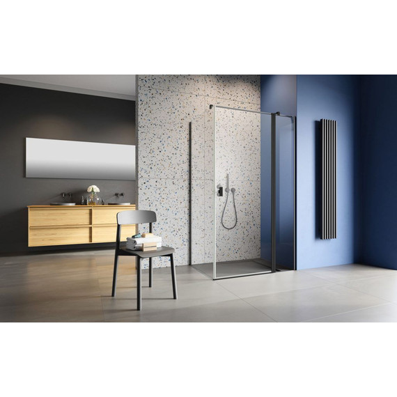 Душевое ограждение Radaway Nes 8 Black KDJ II 80x75 см R (стекло 8 мм), черный/прозрачное - фото 2