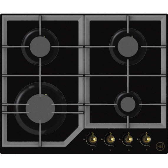 Газовая варочная поверхность MBS PG-611BL Classic (чёрное стекло) - фото 