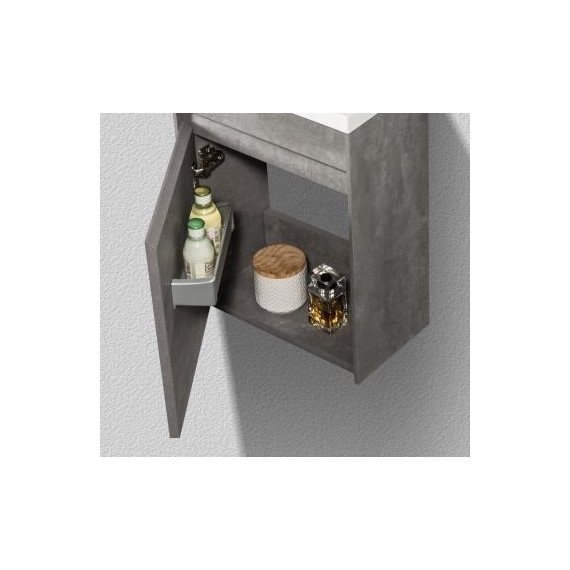 Тумба подвесная с раковиной BelBagno 46 см PIETRA MINI-460-1A-SO-SCM-L, цемент - фото 3