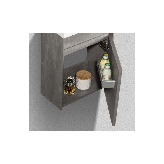 Тумба подвесная с раковиной BelBagno 46 см PIETRA MINI-460-1A-SO-SCM-R, цемент - фото 2