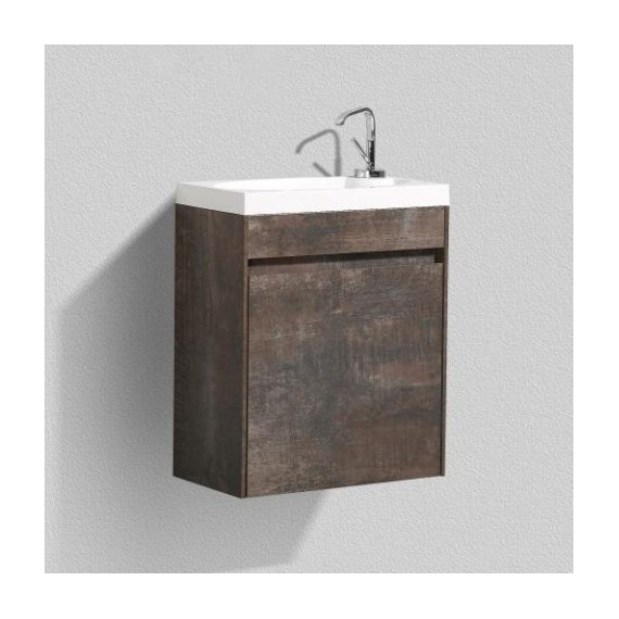 Тумба подвесная с раковиной BelBagno 46 см PIETRA MINI-460-1A-SO-PT-L, камень - фото 