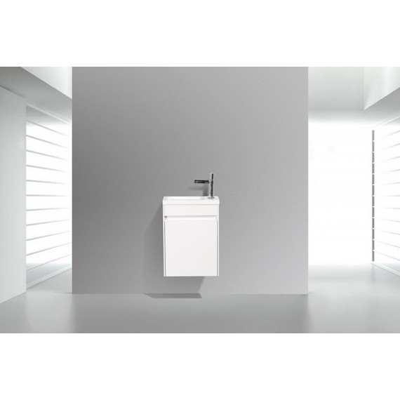 Тумба подвесная с раковиной BelBagno 40 см PIETRA MINI-400-1A-SO-BL-L, белый - фото 3