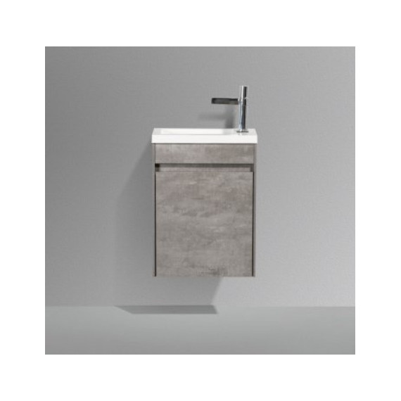 Тумба подвесная с раковиной BelBagno 40 см PIETRA MINI-400-1A-SO-SCM-L, цемент - фото 