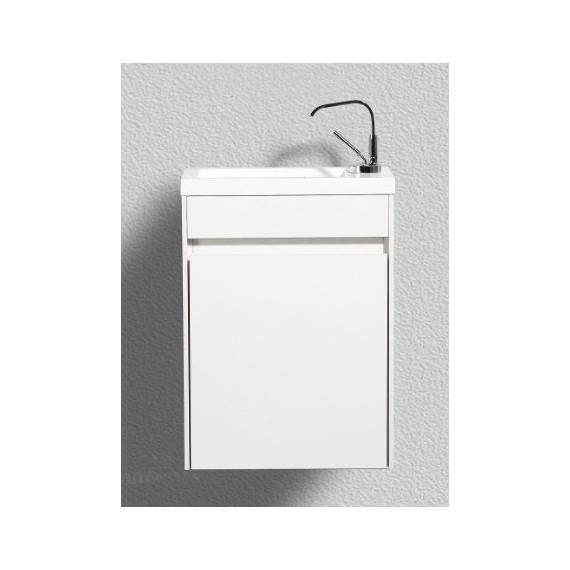 Тумба подвесная с раковиной BelBagno 40 см PIETRA MINI-400-1A-SO-BL-R, белый - фото 