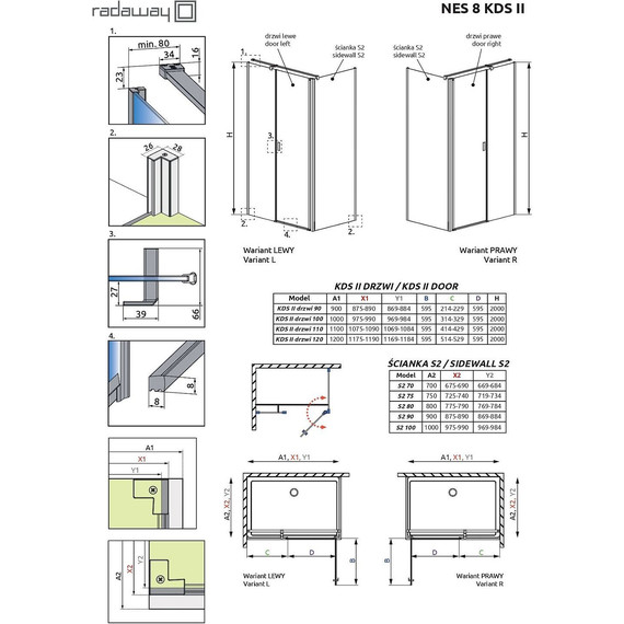 Душевое ограждение Radaway Nes 8 KDS II 110x75 см L (стекло 8 мм), хром/прозрачное - фото 7