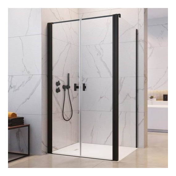 Душевое ограждение Radaway Nes Black DWD+S 120x70 см, черный/прозрачное - фото 