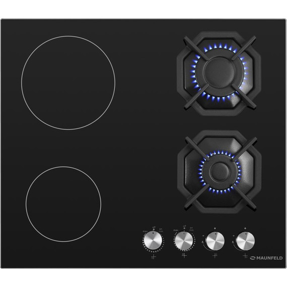 Комбинированная варочная панель Maunfeld EEHG.642VC.2CB/KG (чёрное стекло) - фото 