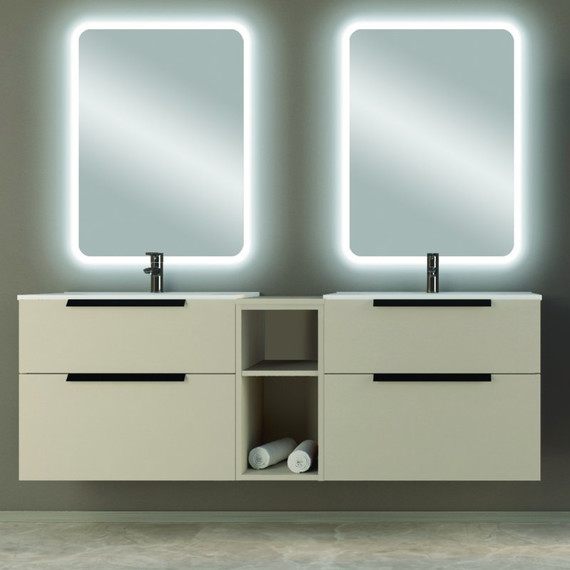 Тумба подвесная с раковиной Cezares Urban 75 см 55159, Spatolato bianco - фото 4