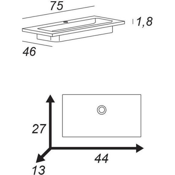 Тумба подвесная с раковиной Cezares Urban 75 см 55159, Spatolato bianco - фото 7