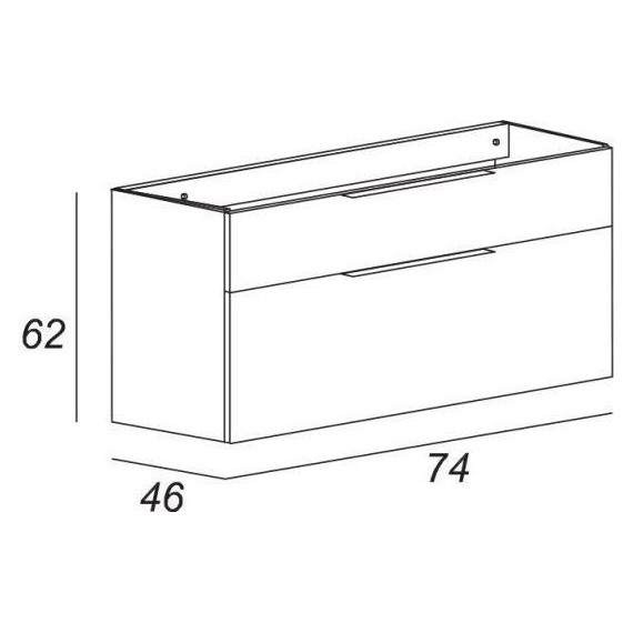 Тумба подвесная с раковиной Cezares Urban 75 см 55159, Spatolato bianco - фото 8