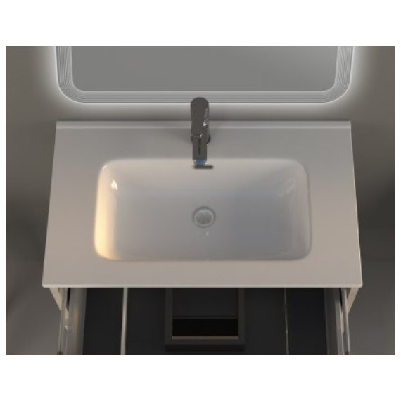 Тумба подвесная с раковиной Cezares Urban 75 см 55158, Frassino scuro - фото 4