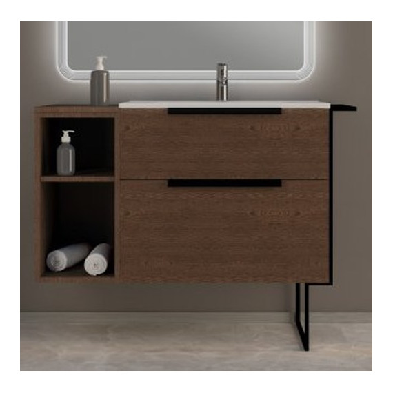 Тумба подвесная с раковиной Cezares Urban 75 см 55158, Frassino scuro - фото 