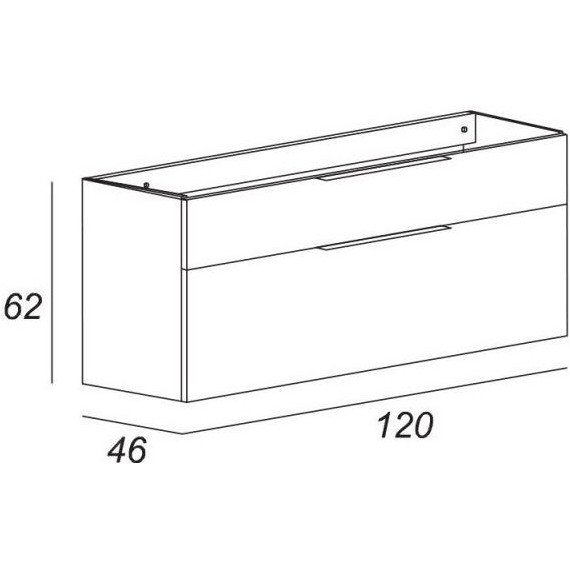 Тумба подвесная с раковиной Cezares Urban 120 см 55161, Frassino scuro - фото 7