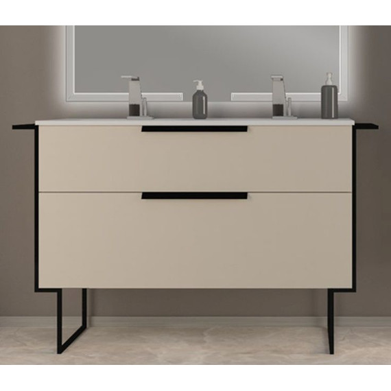 Тумба подвесная с раковиной Cezares Urban 120 см 55162, Spatolato bianco - фото 