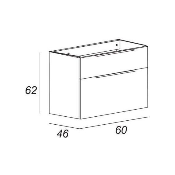 Тумба подвесная с раковиной Cezares Urban 60 см 55155, Frassino scuro - фото 7