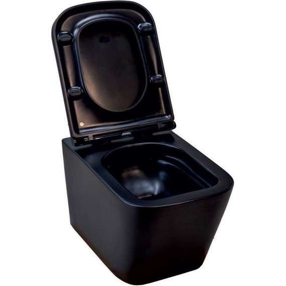 Унитаз подвесной безободковый Sole Cube 2 Black с крышкой микролифт, Цвет производителя: чёрный - фото 5